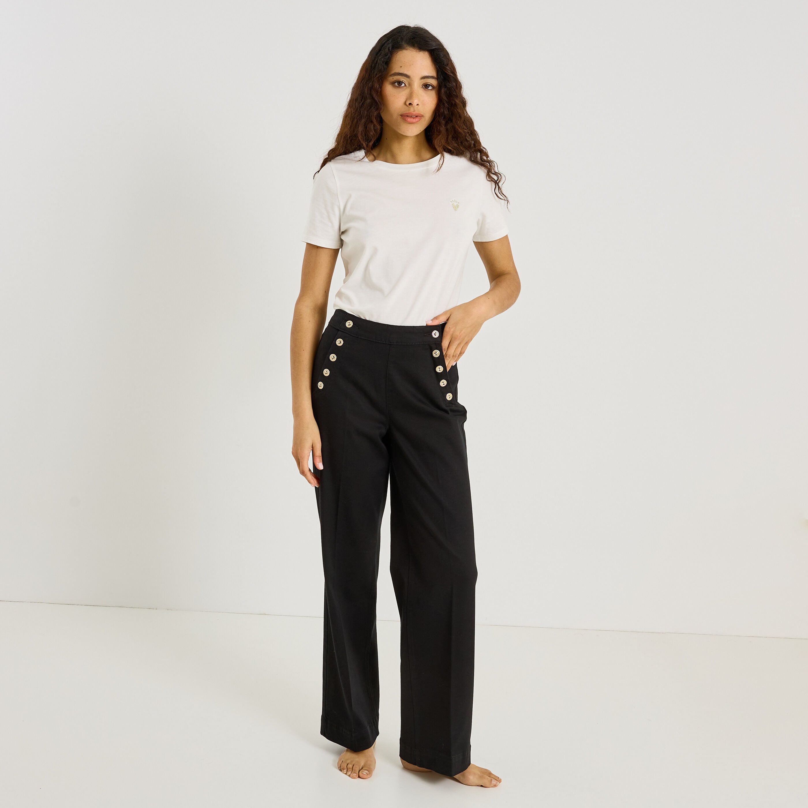 Jean flare &agrave; pont POMPON F02 femme