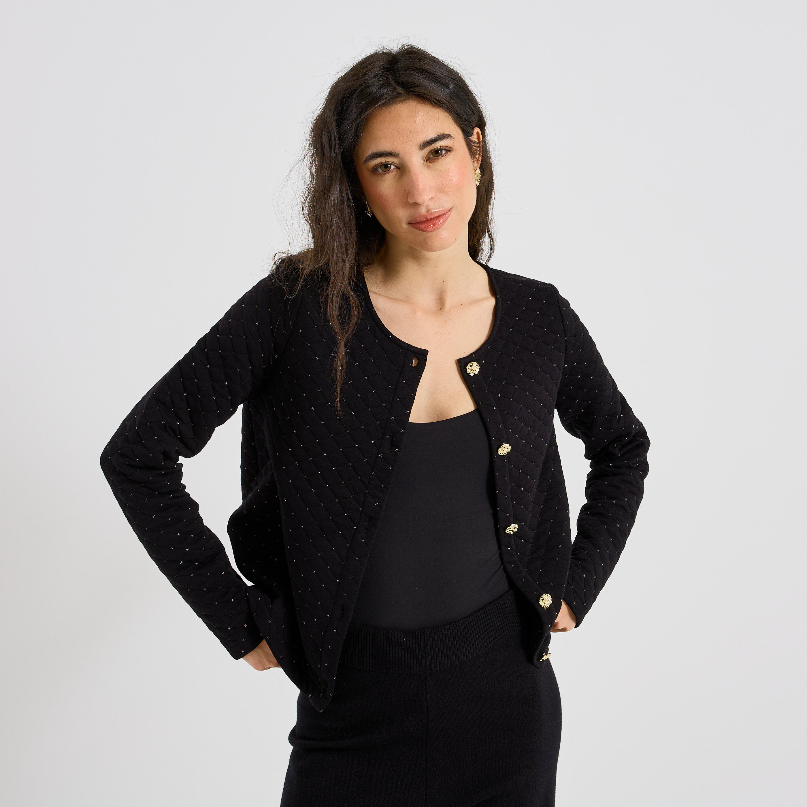 Veste matelass&eacute;e en maille femme
