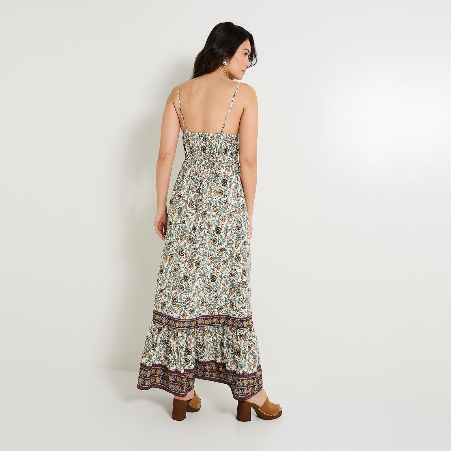Robe longue imprimée femme