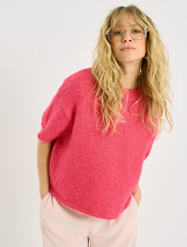 Pull manches courtes ample femme