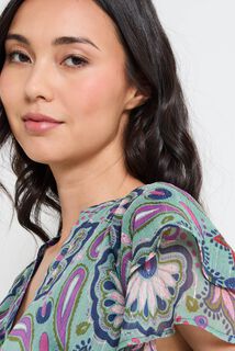 Blouse imprimée col V femme