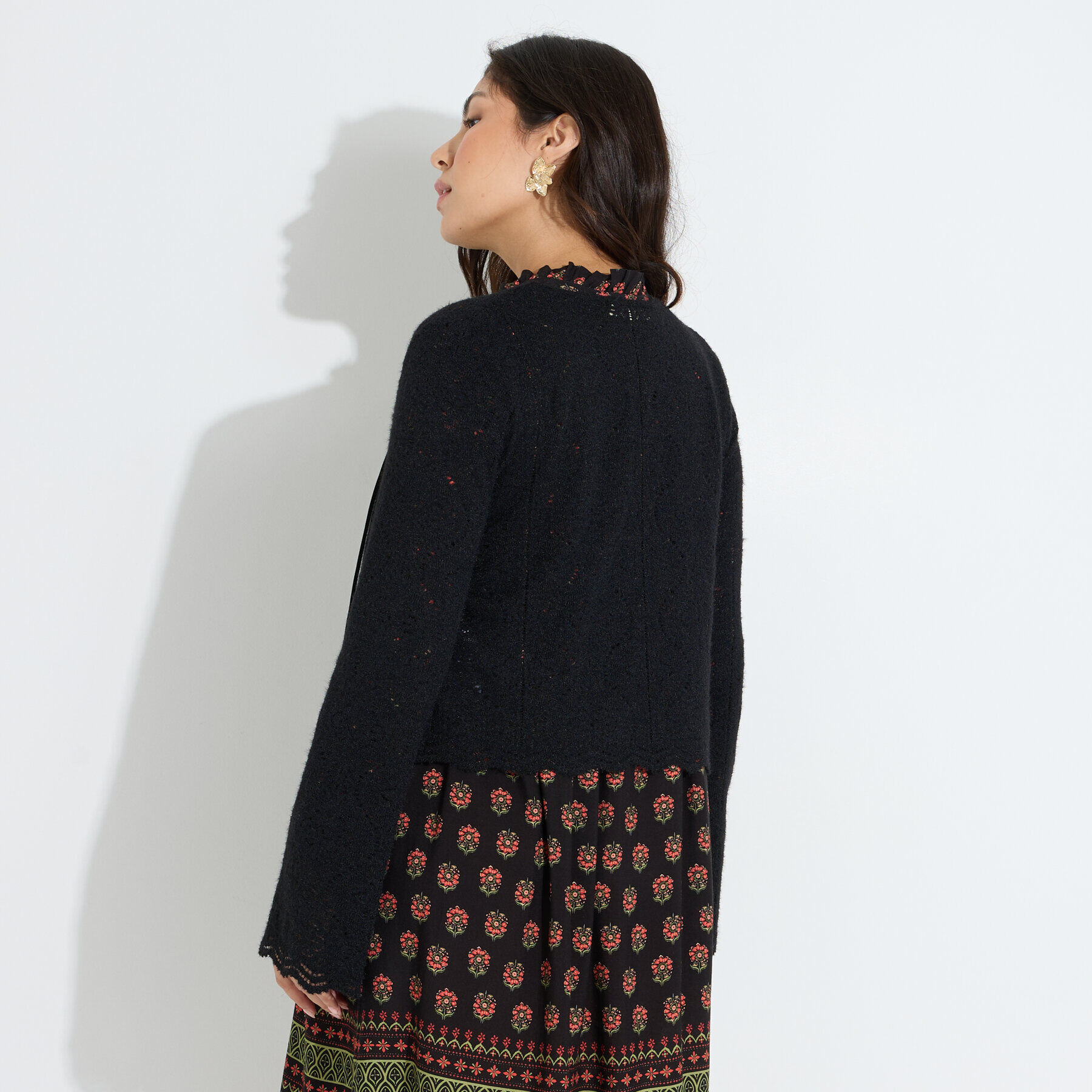 Gilet court manches &eacute;vas&eacute;es femme