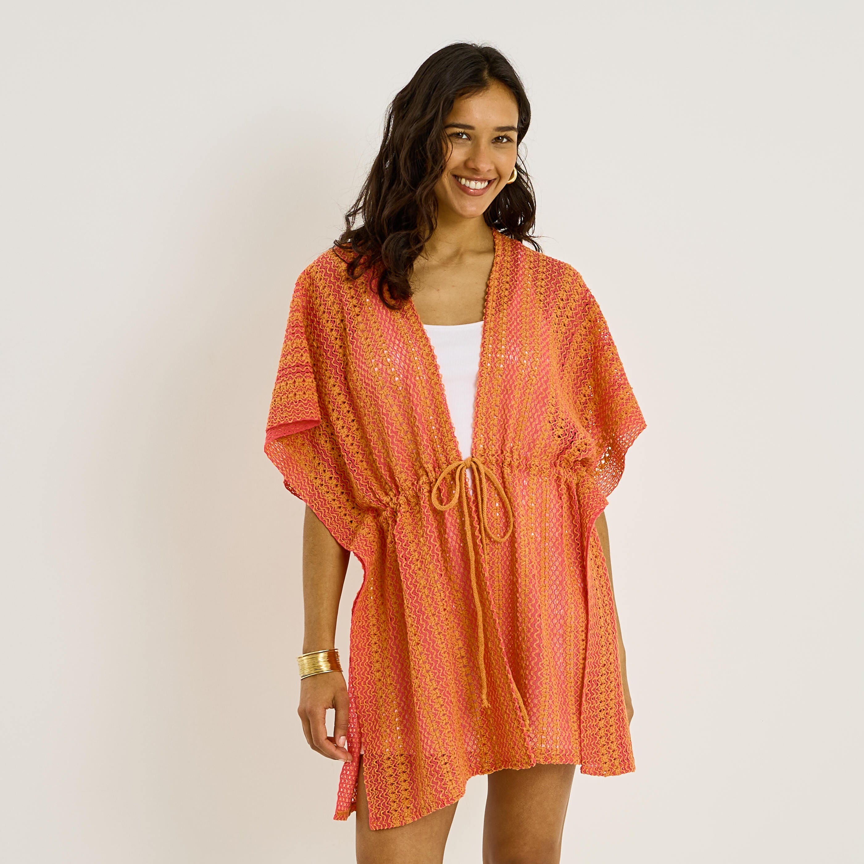 Par&eacute;o bicolore en crochet femme