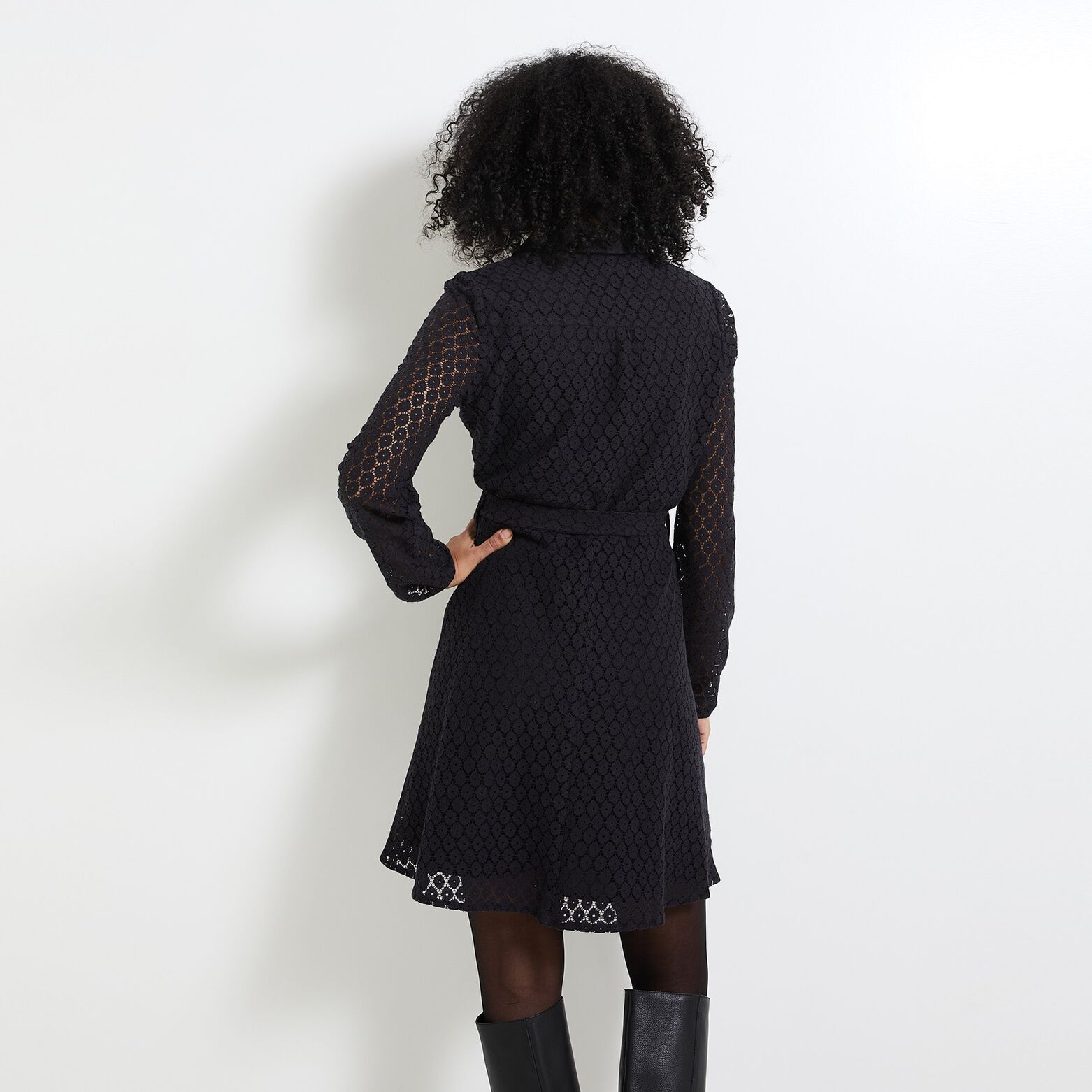 Robe détails ajourés femme