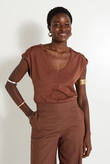 T-shirt col V femme