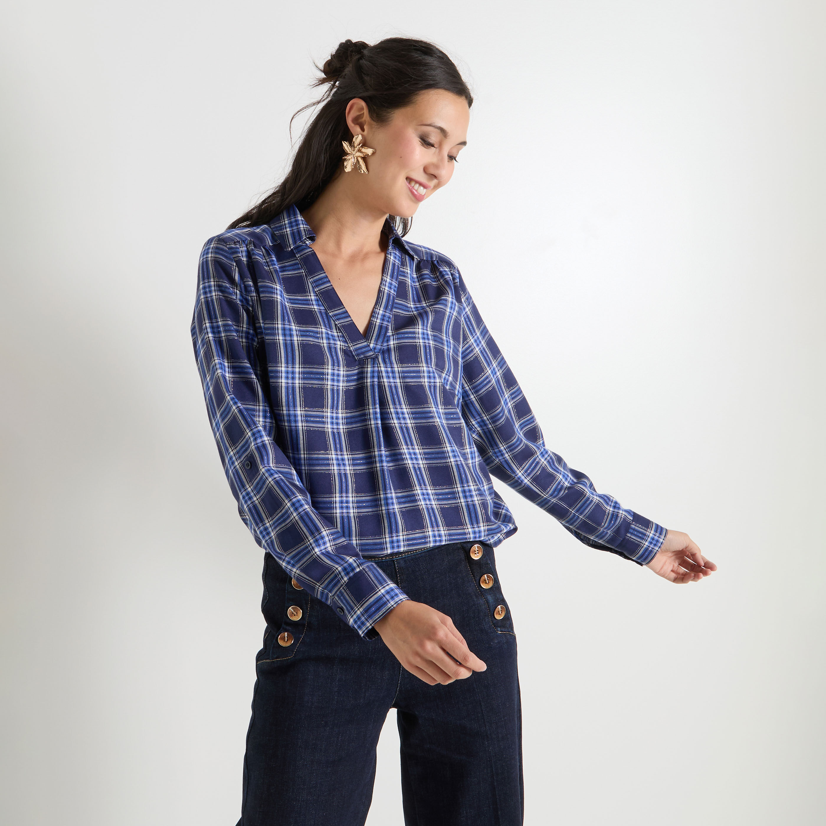 Blouse carreaux femme hotsell