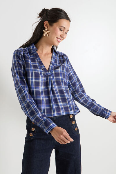 Blouse à carreaux femme