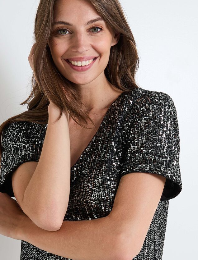 Robe col V femme