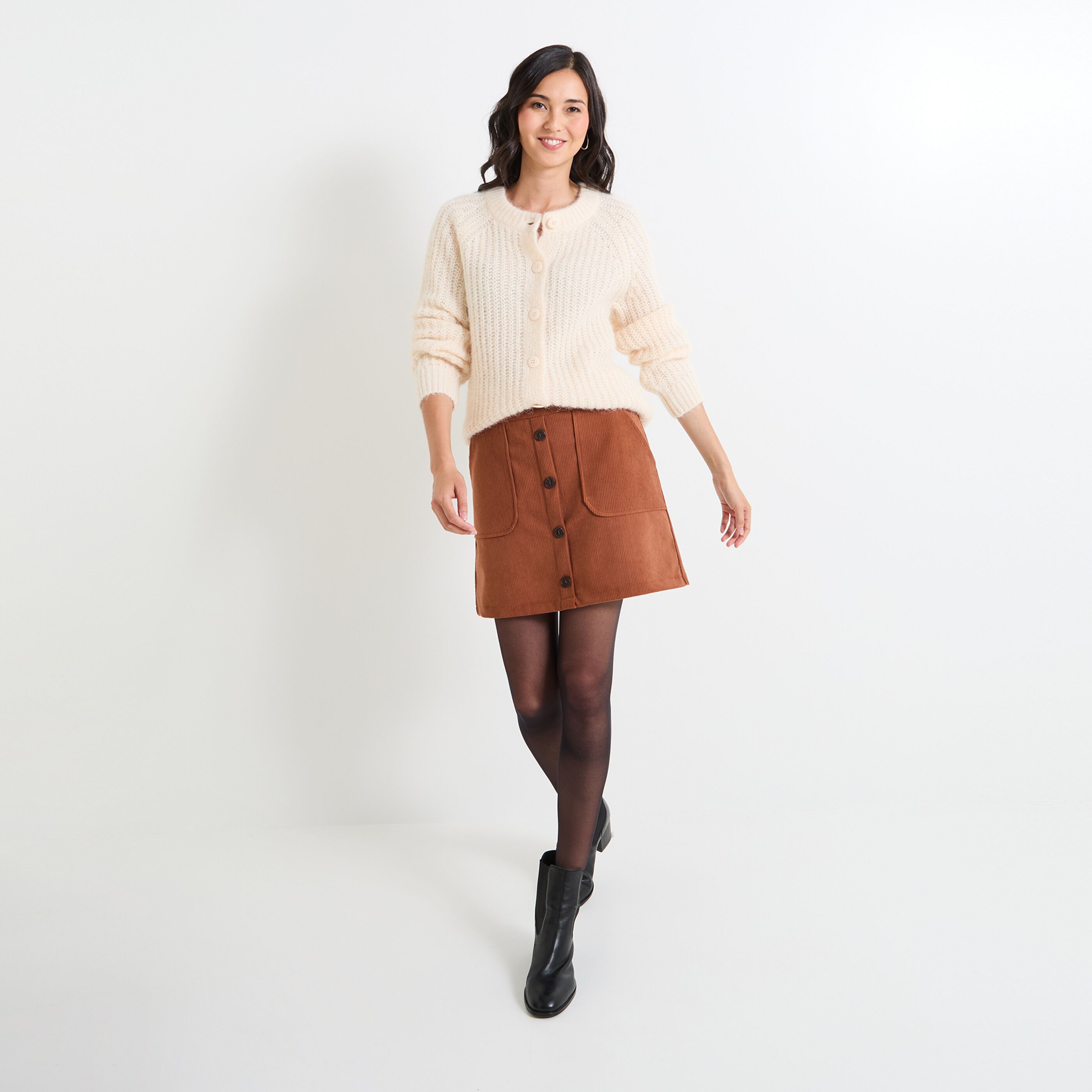 Jupe velours cotelé femme discount