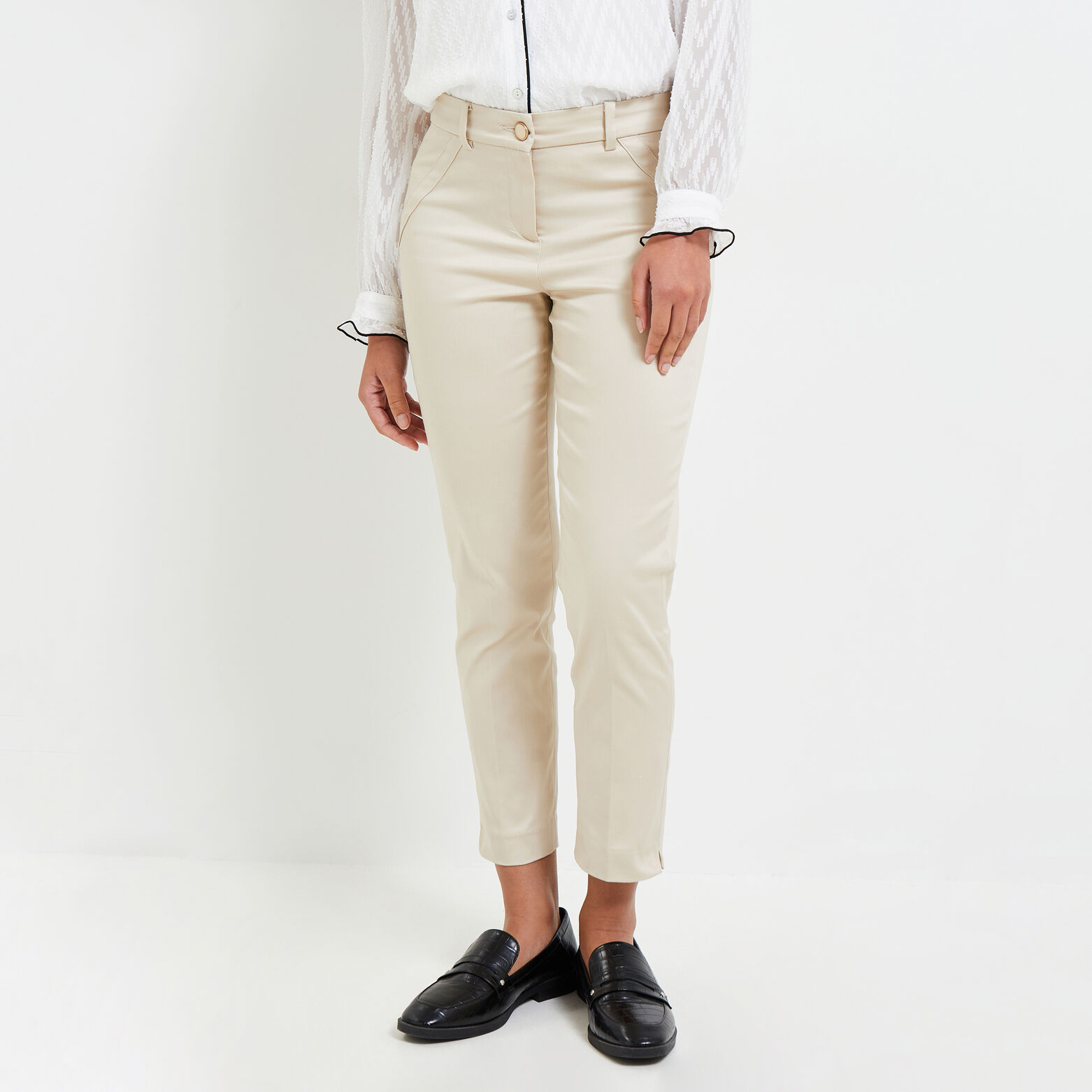Pantalon cigarette raccourci femme