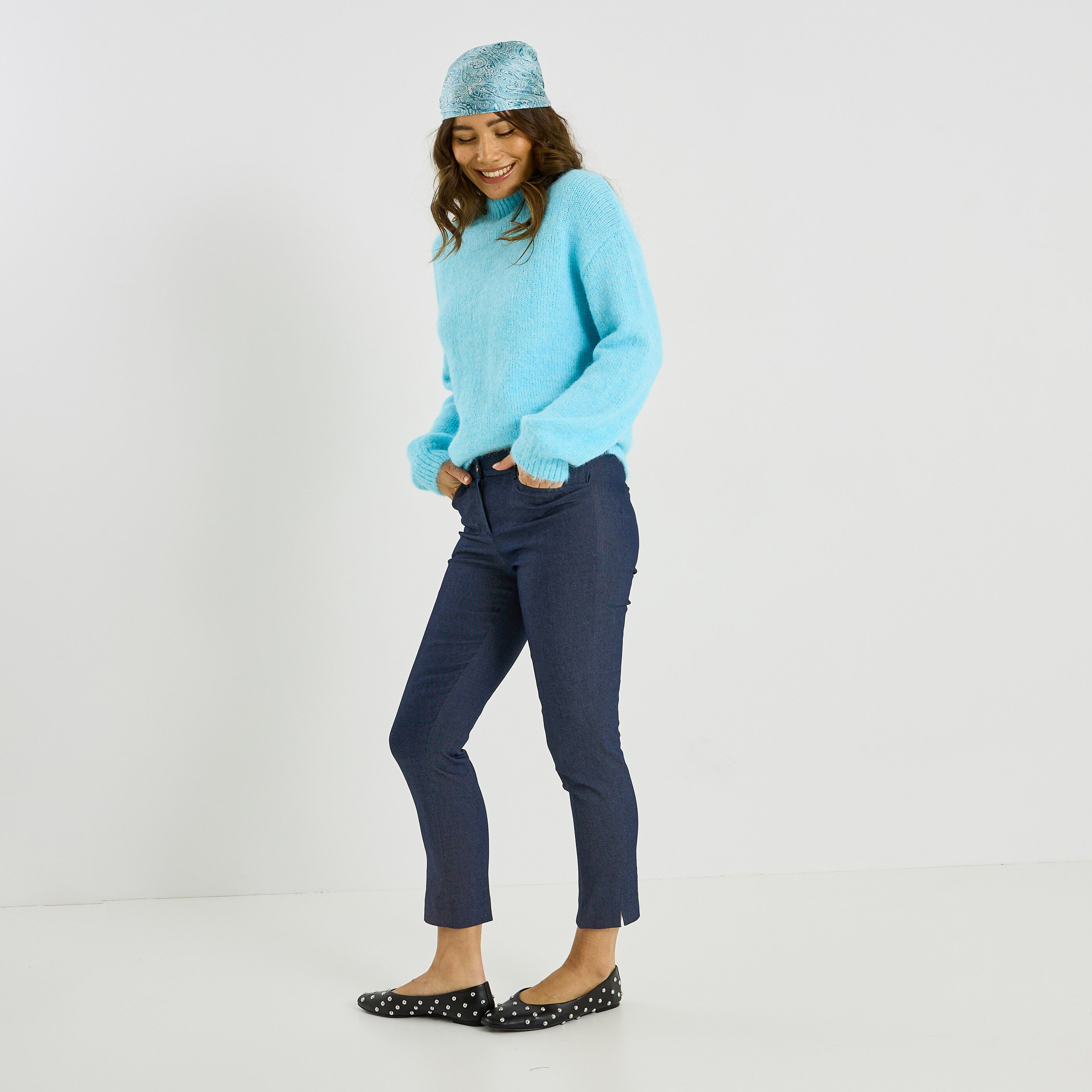 Pantalon cigarette raccourci femme