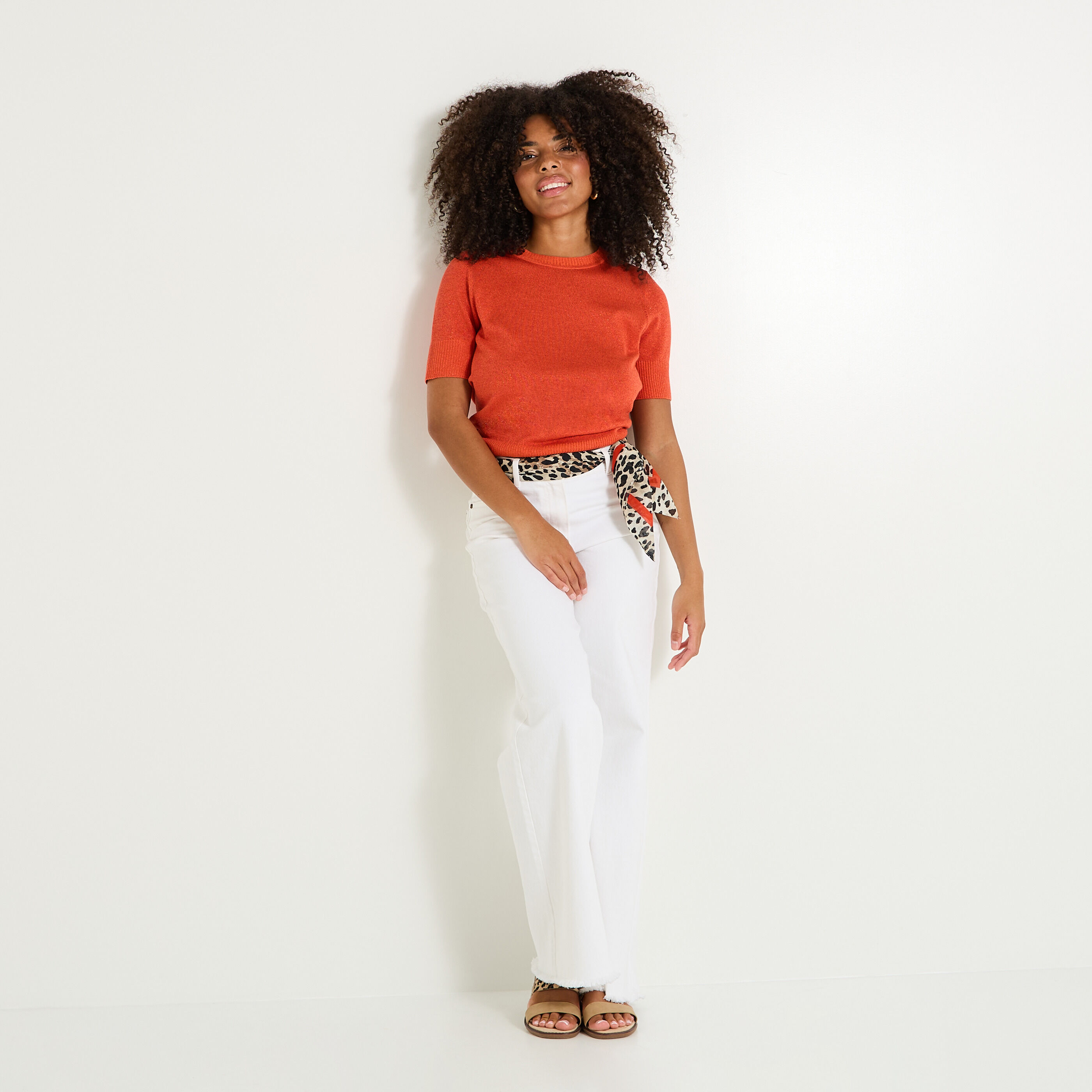 Pull manches courtes femme