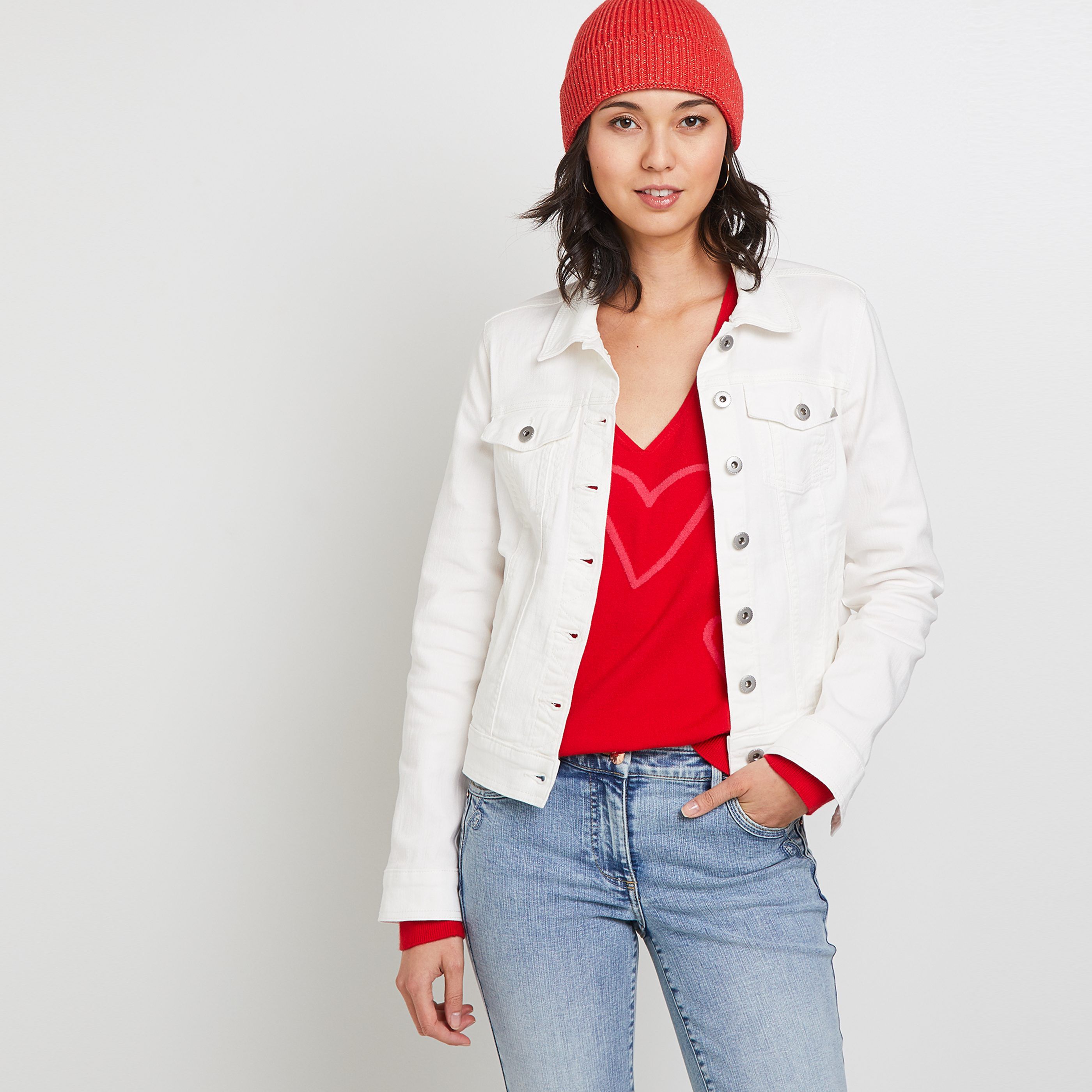 Veste blanche jean femme deals