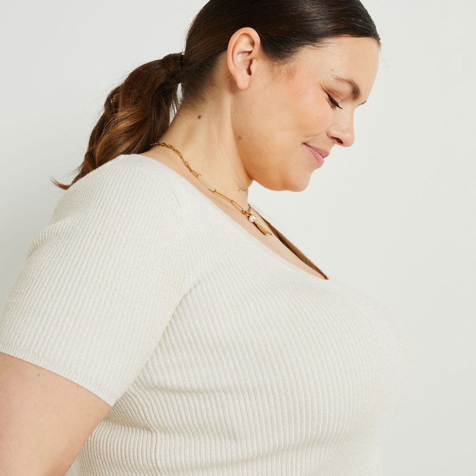 Pull manches courtes femme