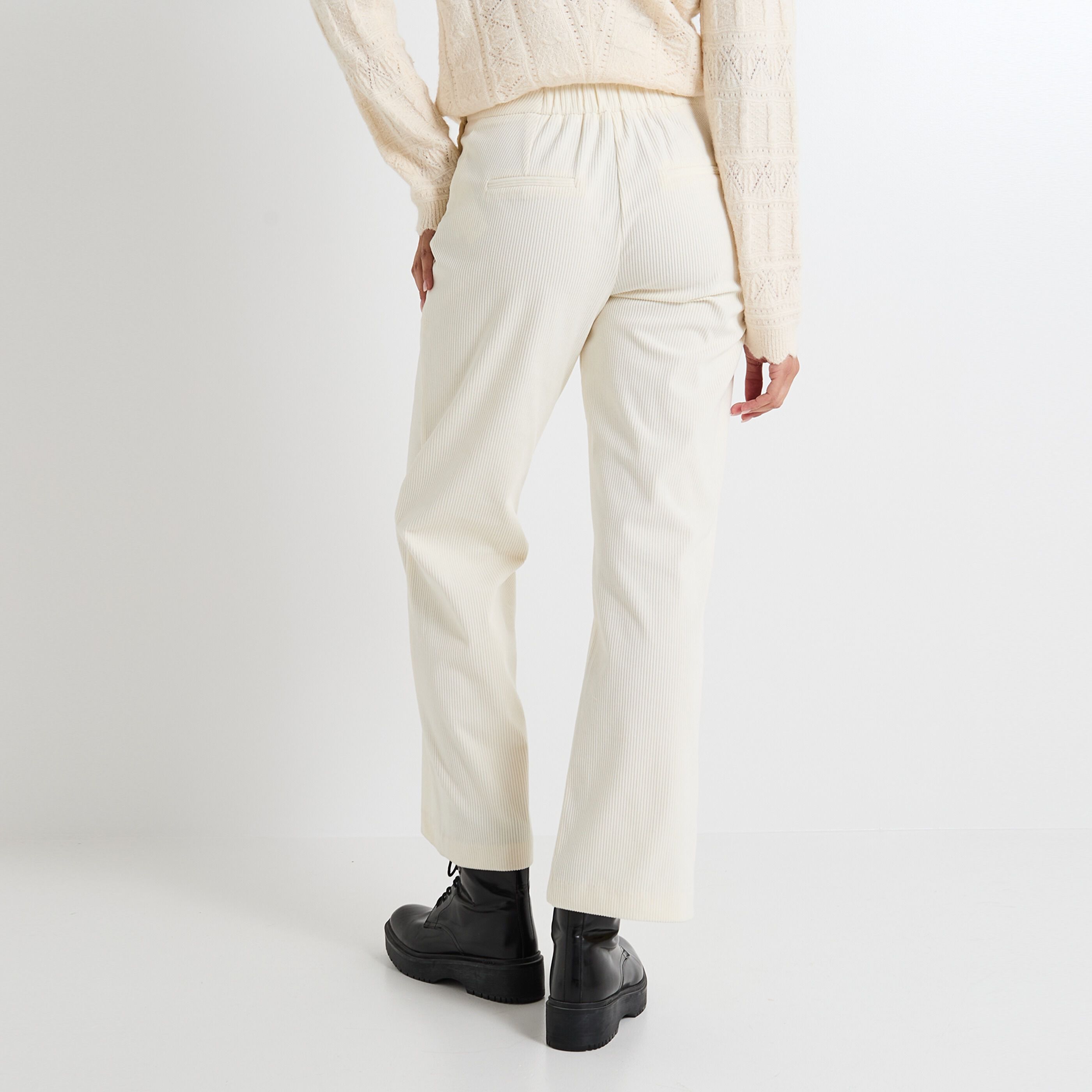 Pantalon &agrave; pont velours femme