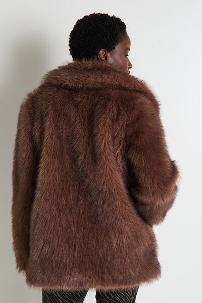 Manteau imitation fourrure femme