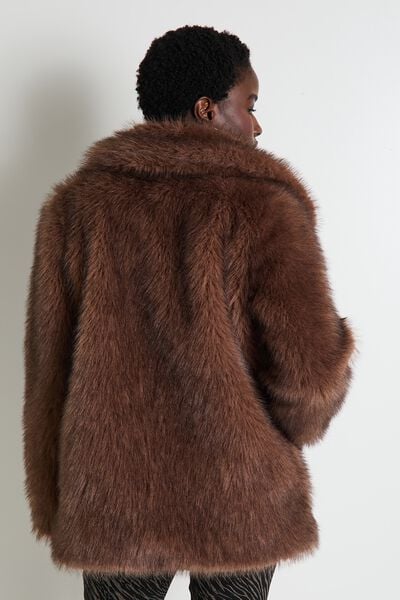Manteau imitation fourrure femme