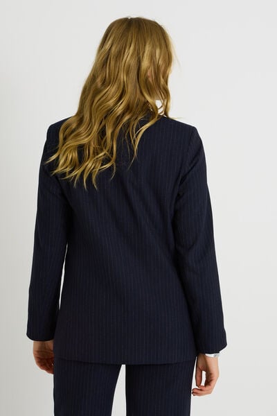 Blazer rayé à double boutonnage femme