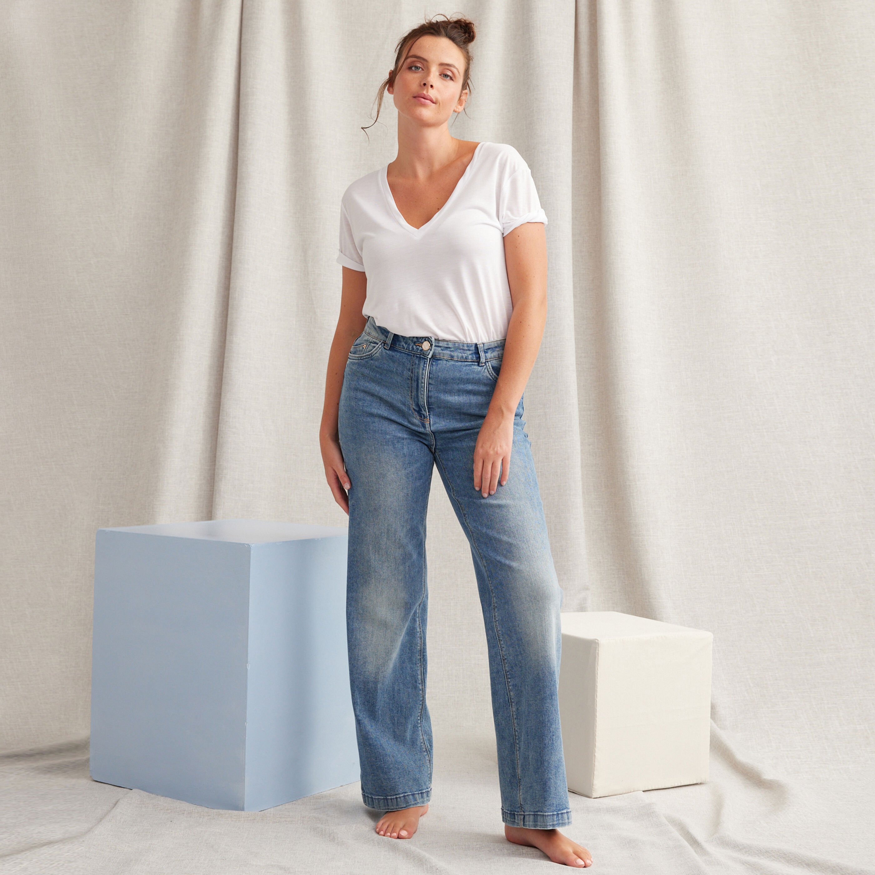 Jean large taille haute WOODSTOCK femme Graindemalice