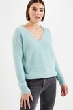 Pull fluffy col V femme