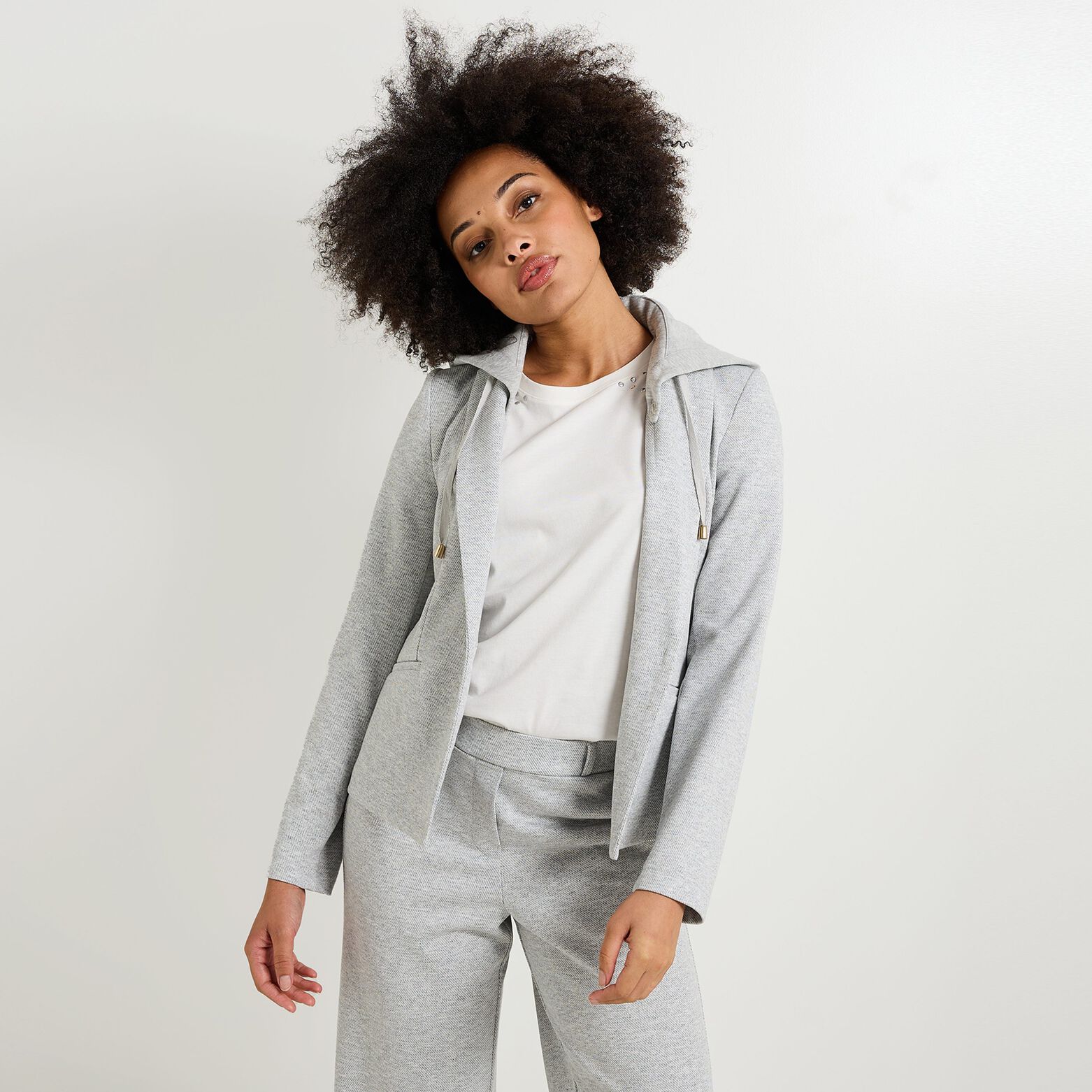 Blazer capuche amovible femme