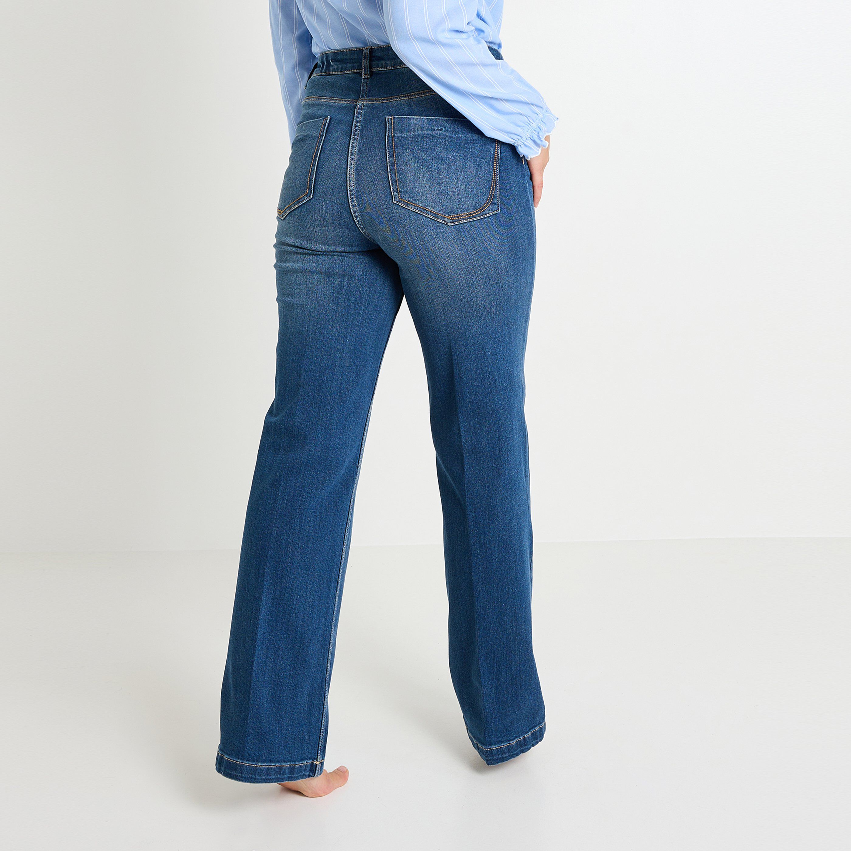 Jean large taille haute WOODSTOCK femme DARK STONE Graindemalice