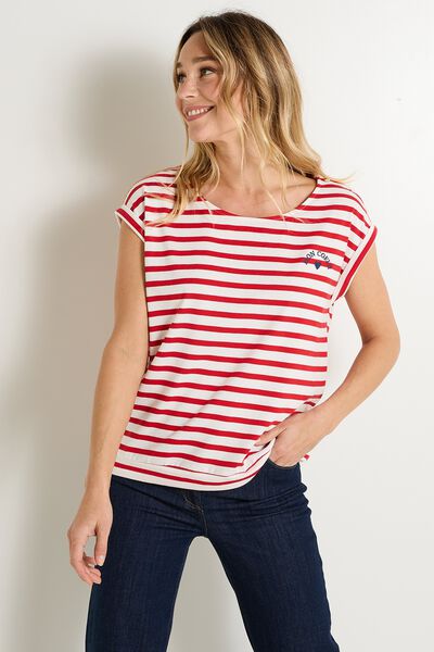 T-shirt col bateau femme