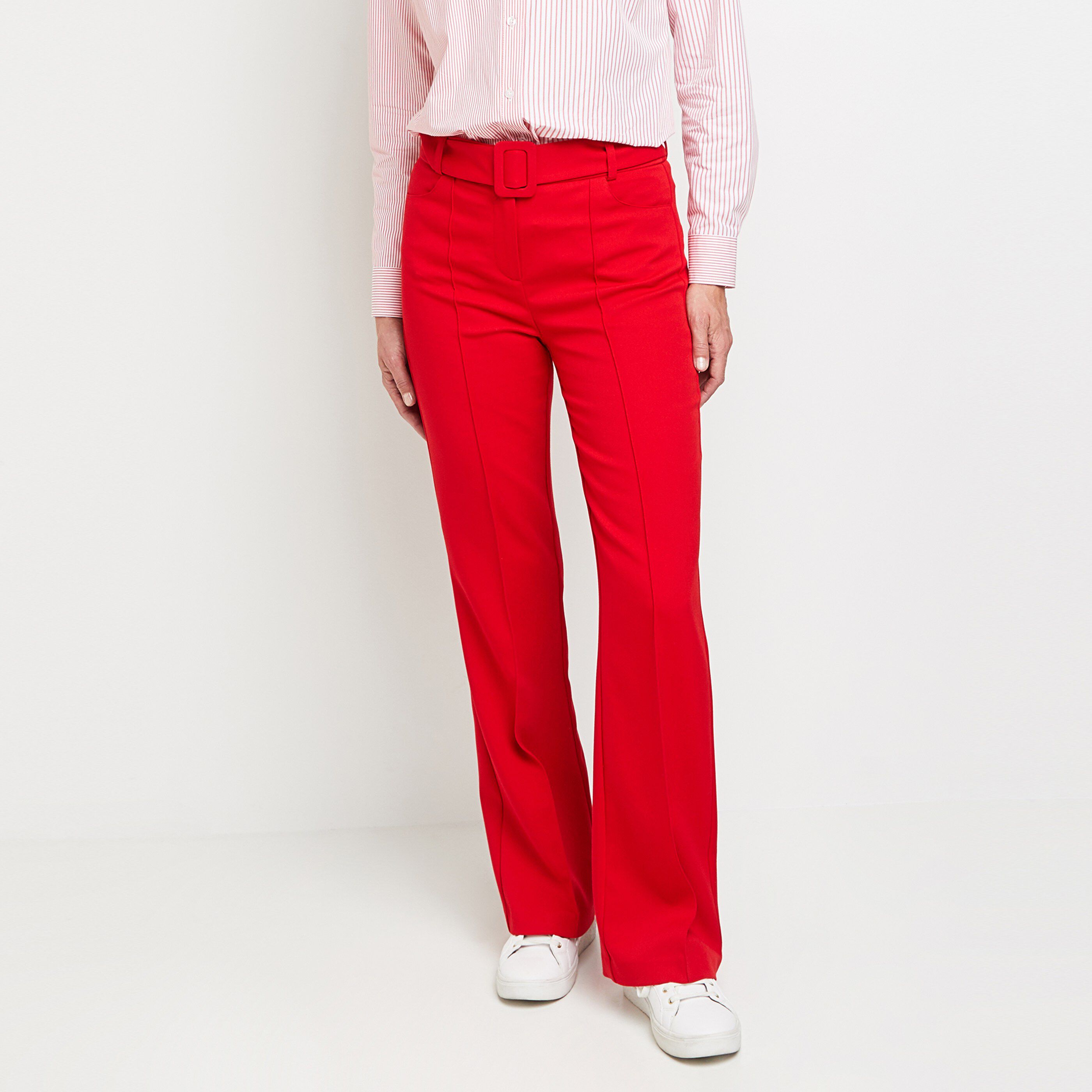 Pantalon flare rouge femme Graindemalice