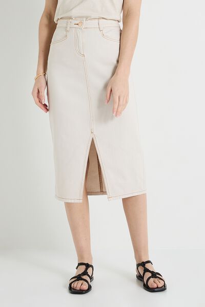 Jupe longue en denim femme