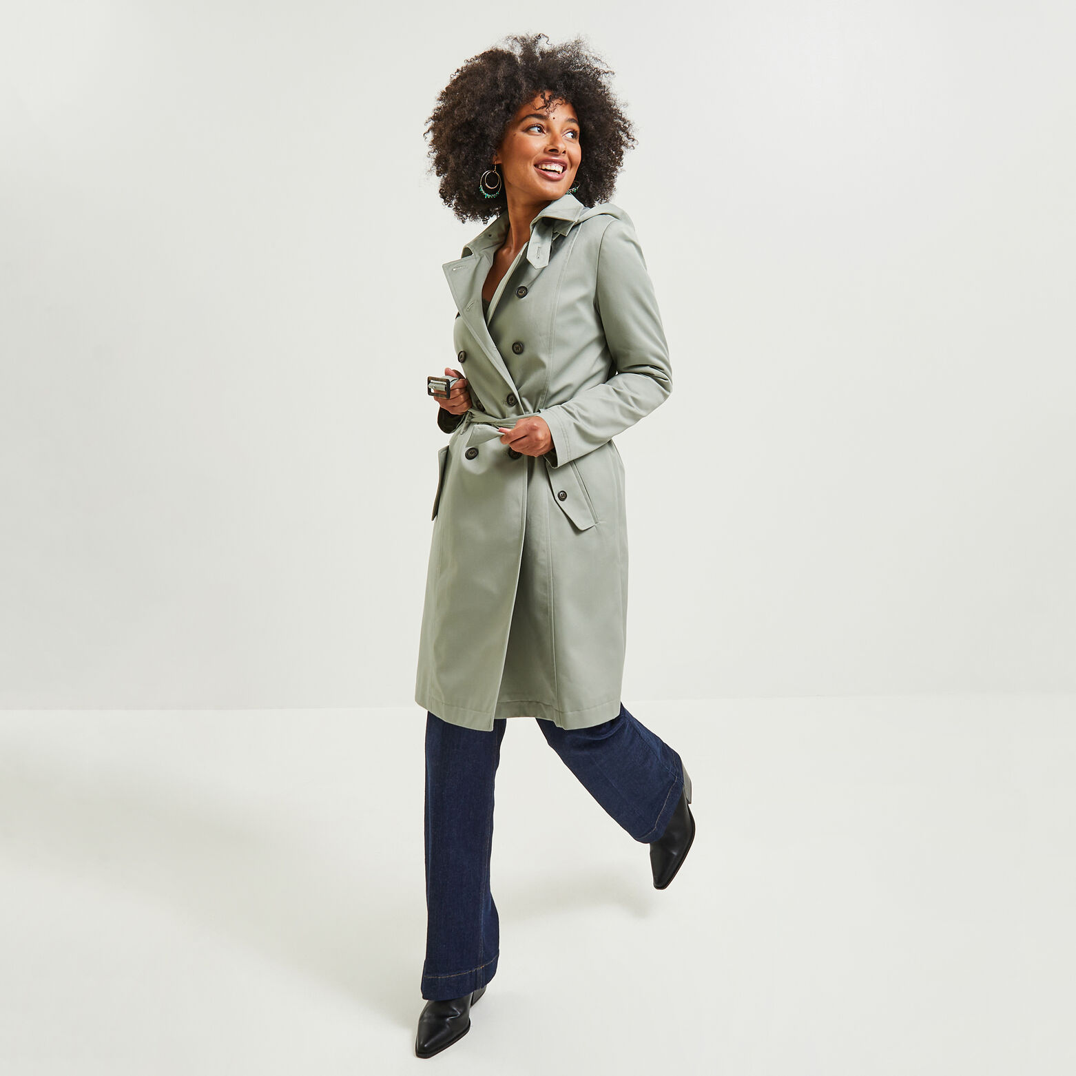 Trench long femme