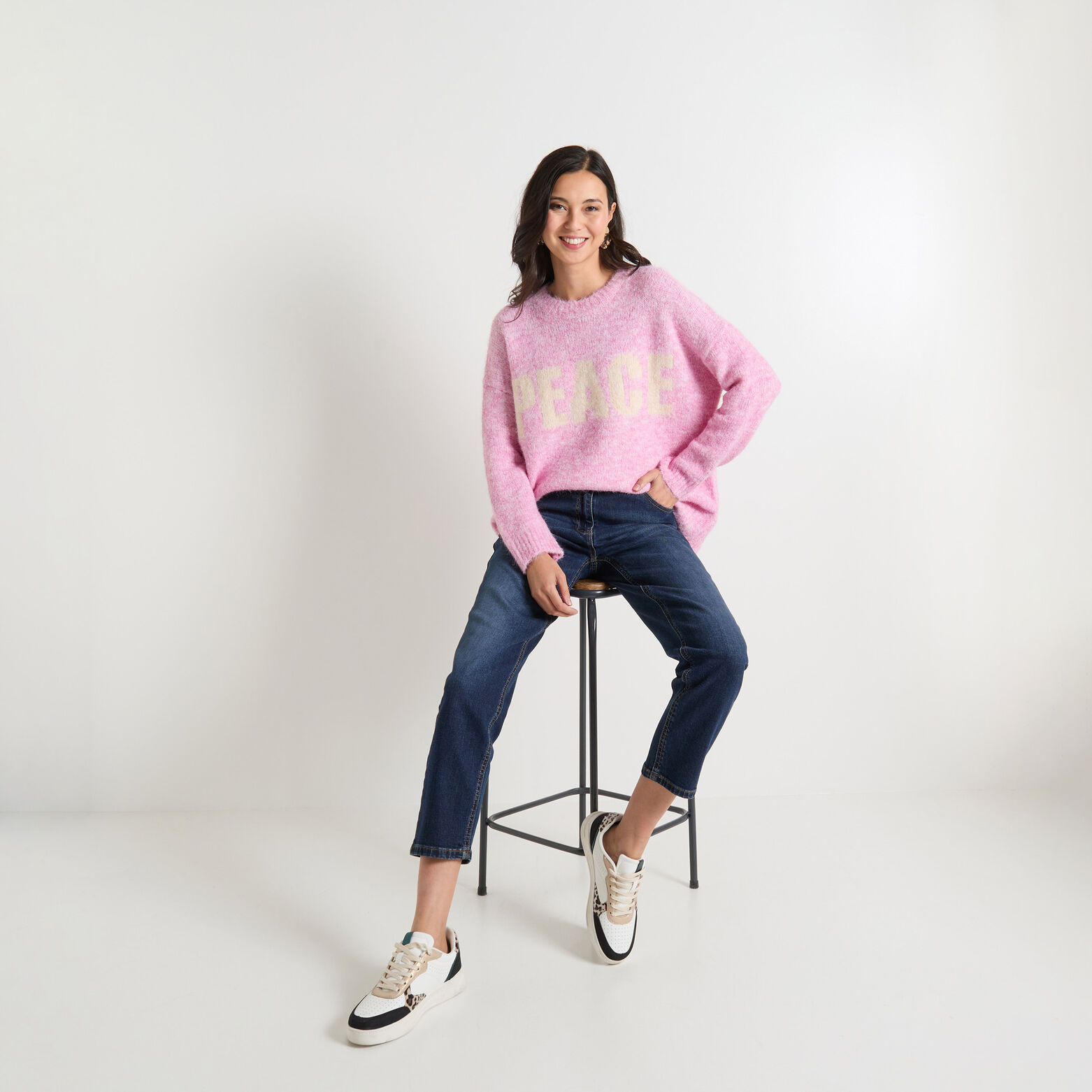Pull col rond femme