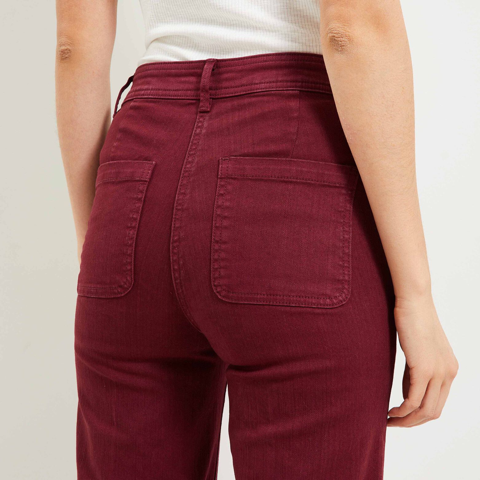 Pantalon flare raccourci femme