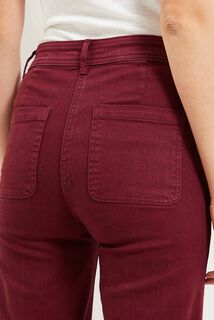 Pantalon flare raccourci femme