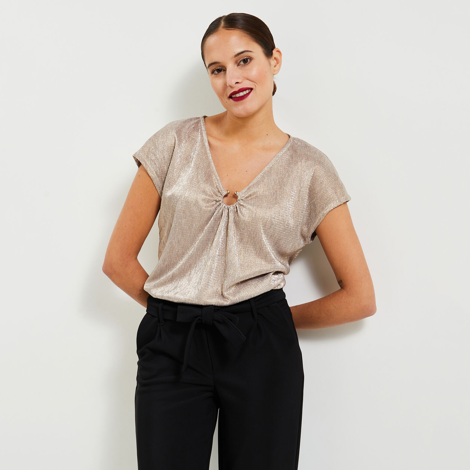 Tshirt col V femme