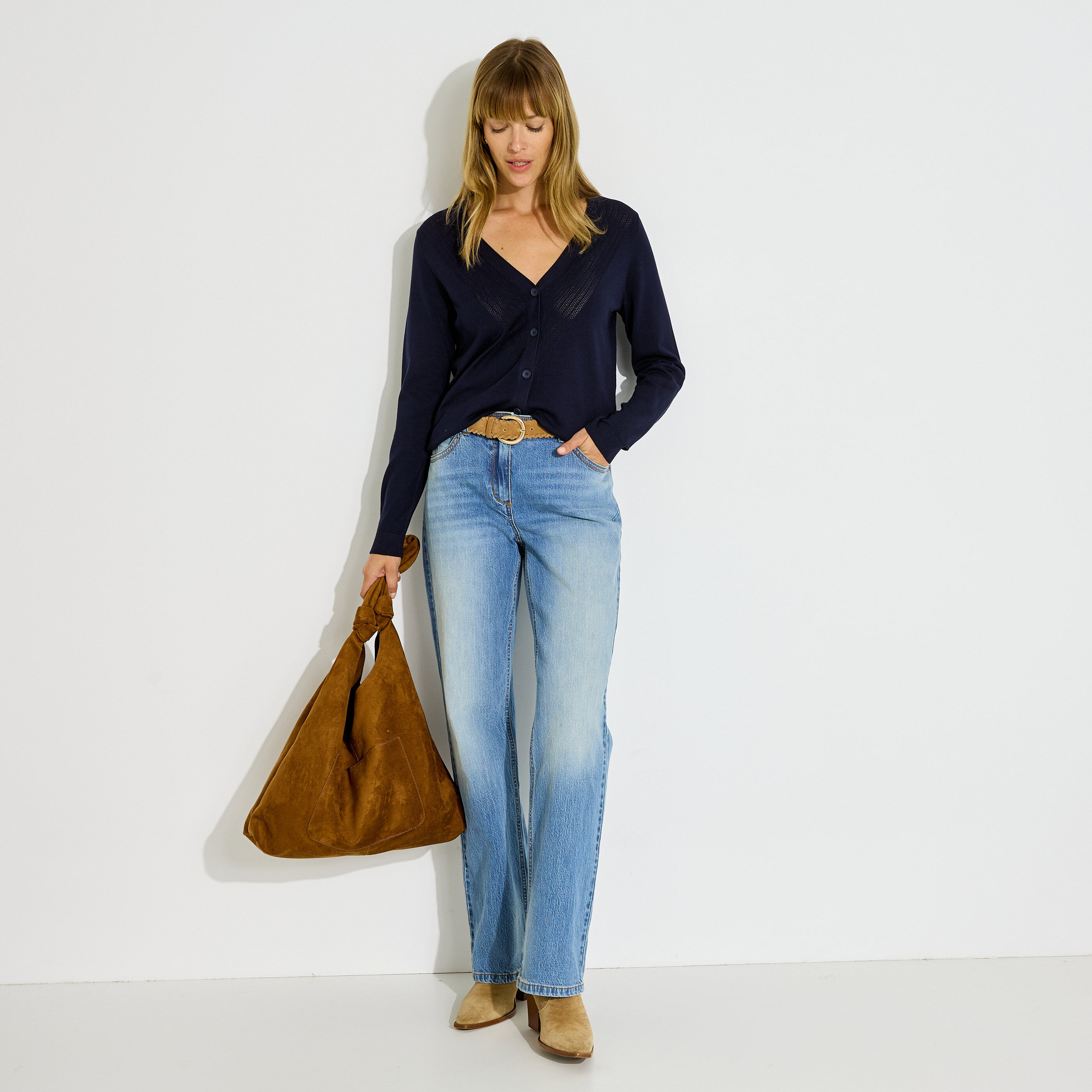 Gilet en maille fine femme