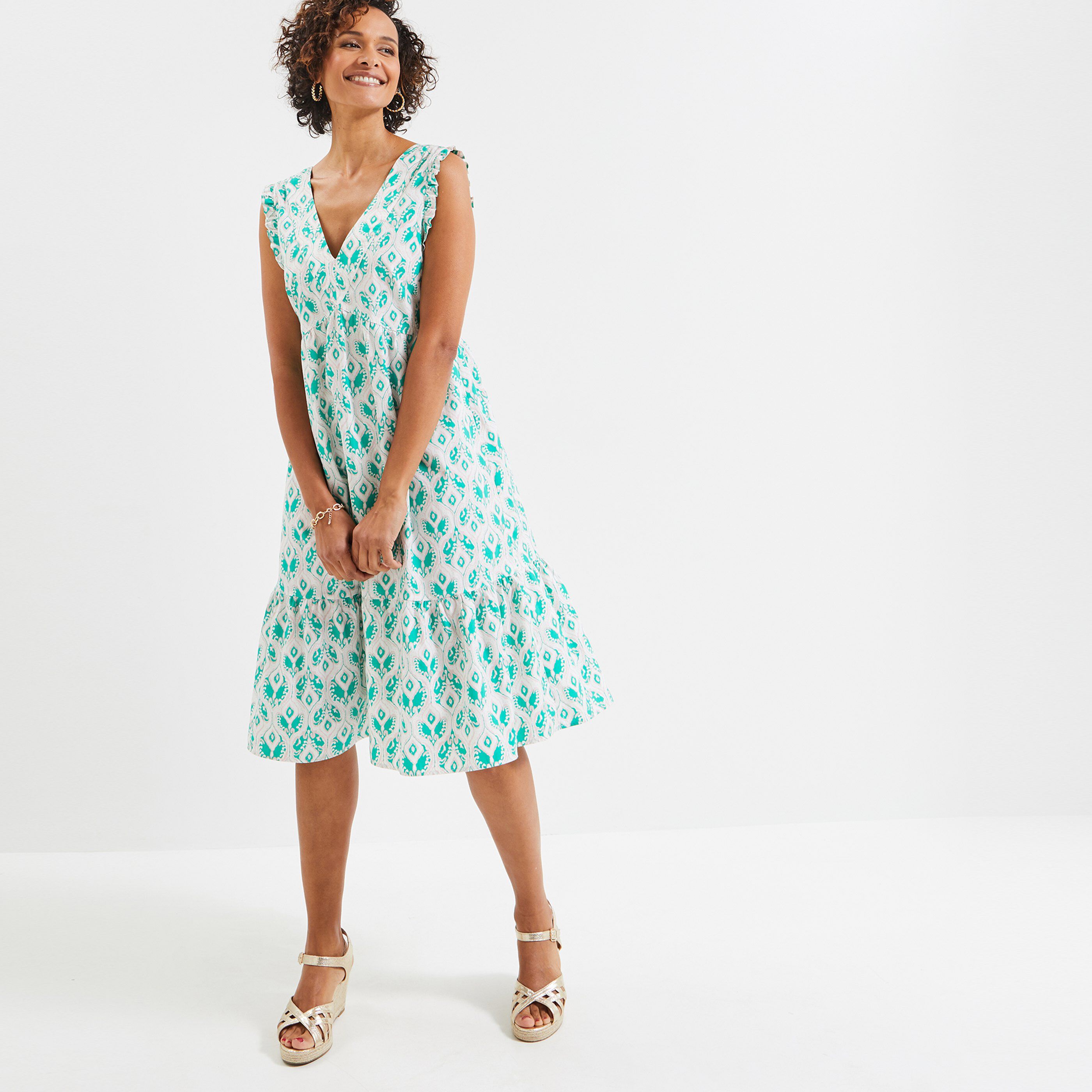 Robe volantee femme VERT Graindemalice