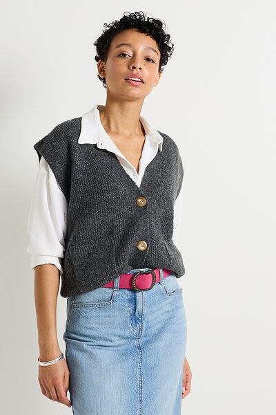 Gilet col V femme