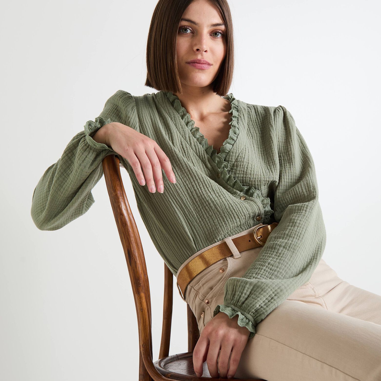 Chemise en gaze de coton femme