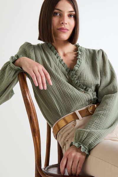 Chemise en gaze de coton femme