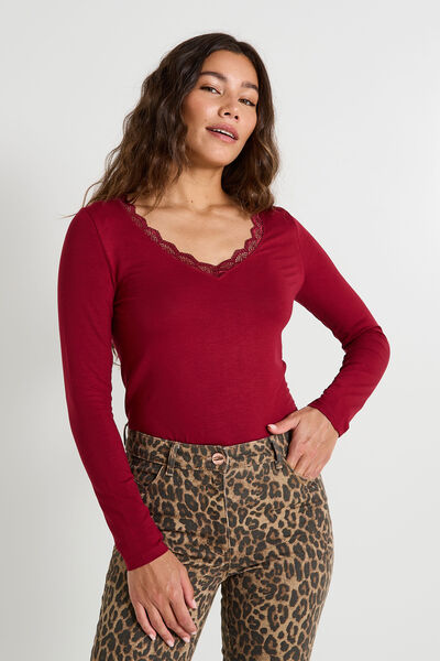 T-shirt col V femme