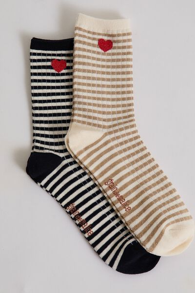 Lot de 2 paires de chaussettes femme