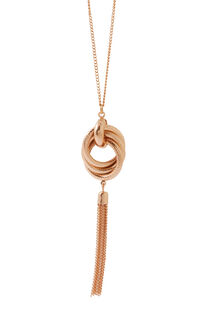 Collier anneaux et pompon