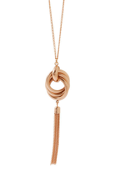 Collier anneaux et pompon
