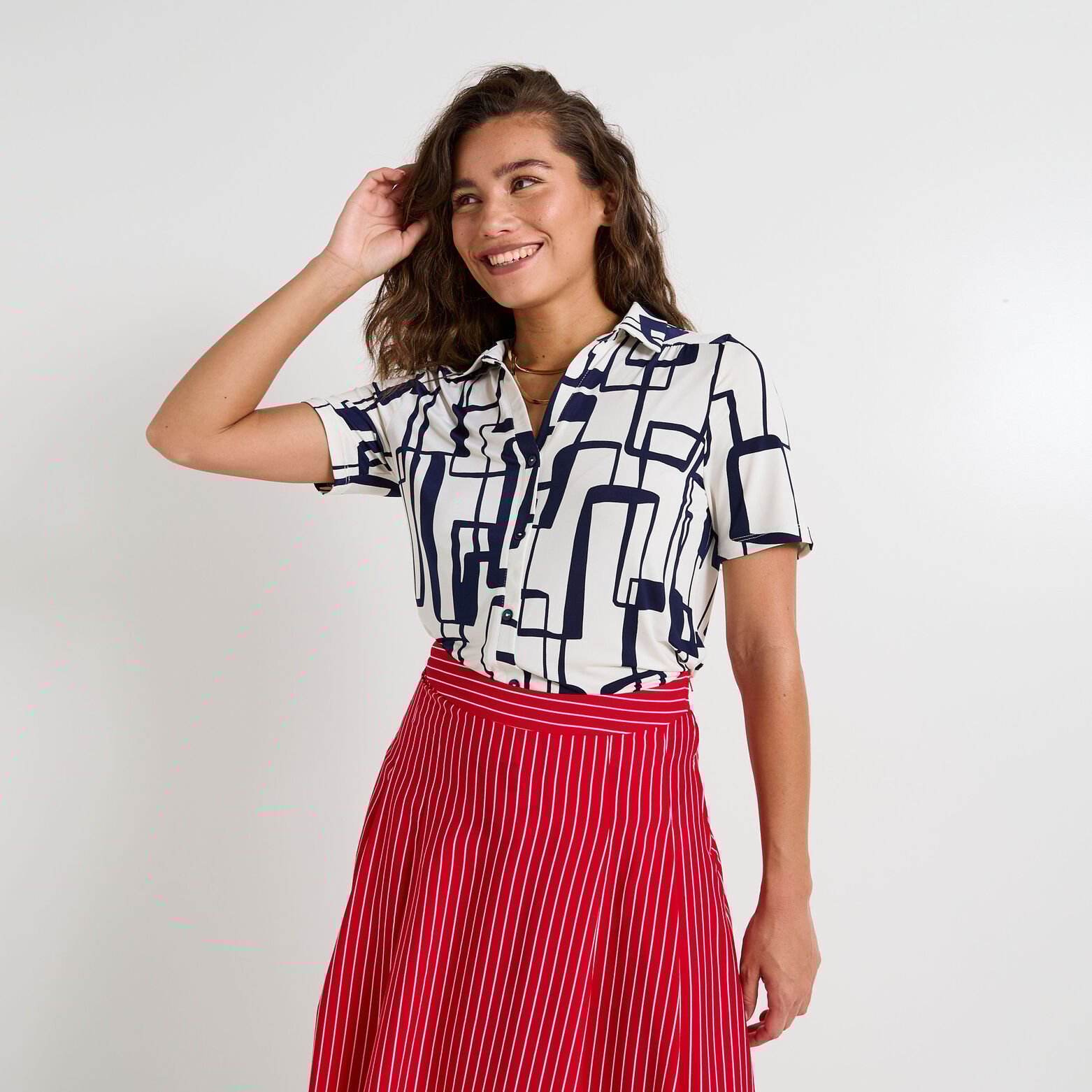 Chemise fluide en maille femme