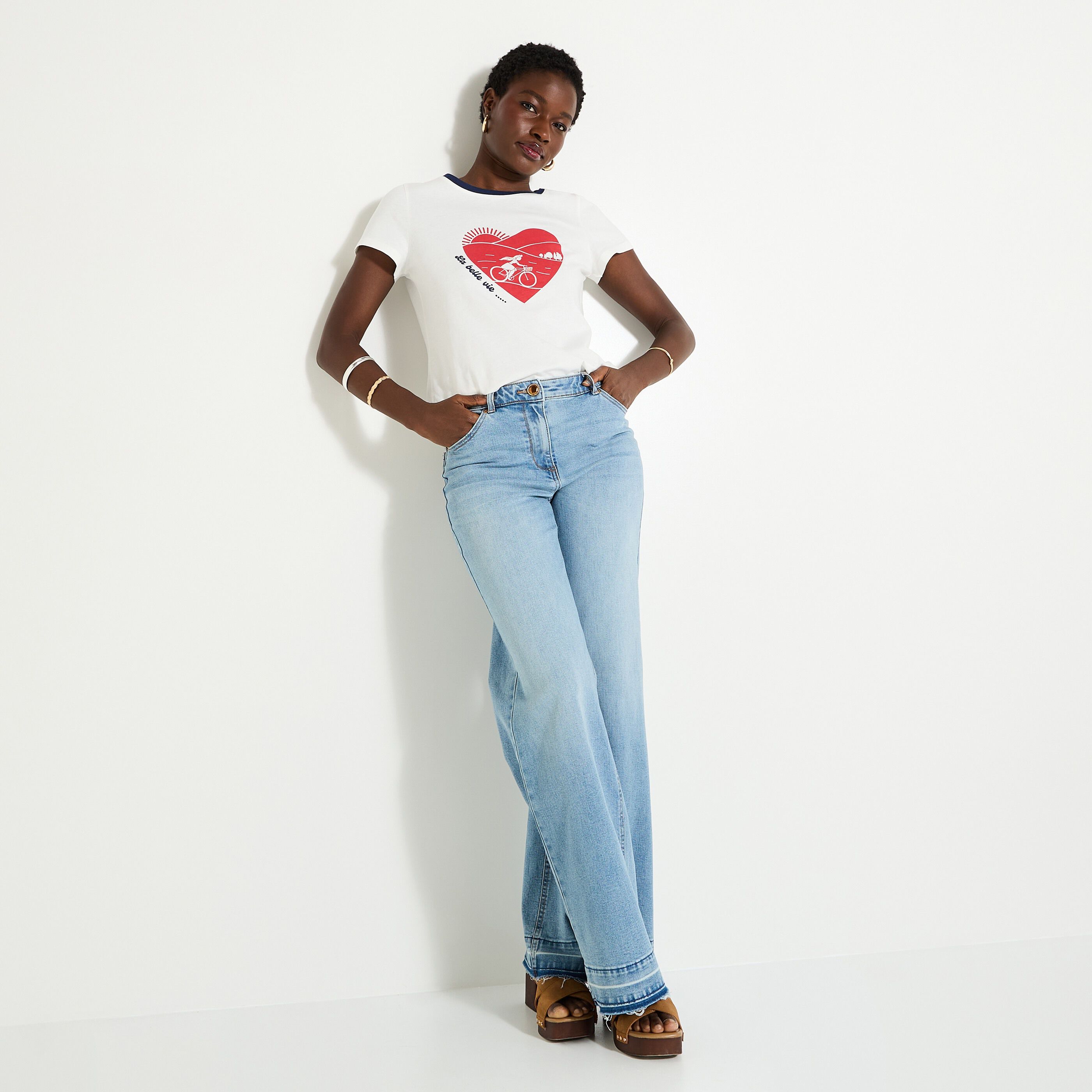 T-shirt col rond femme