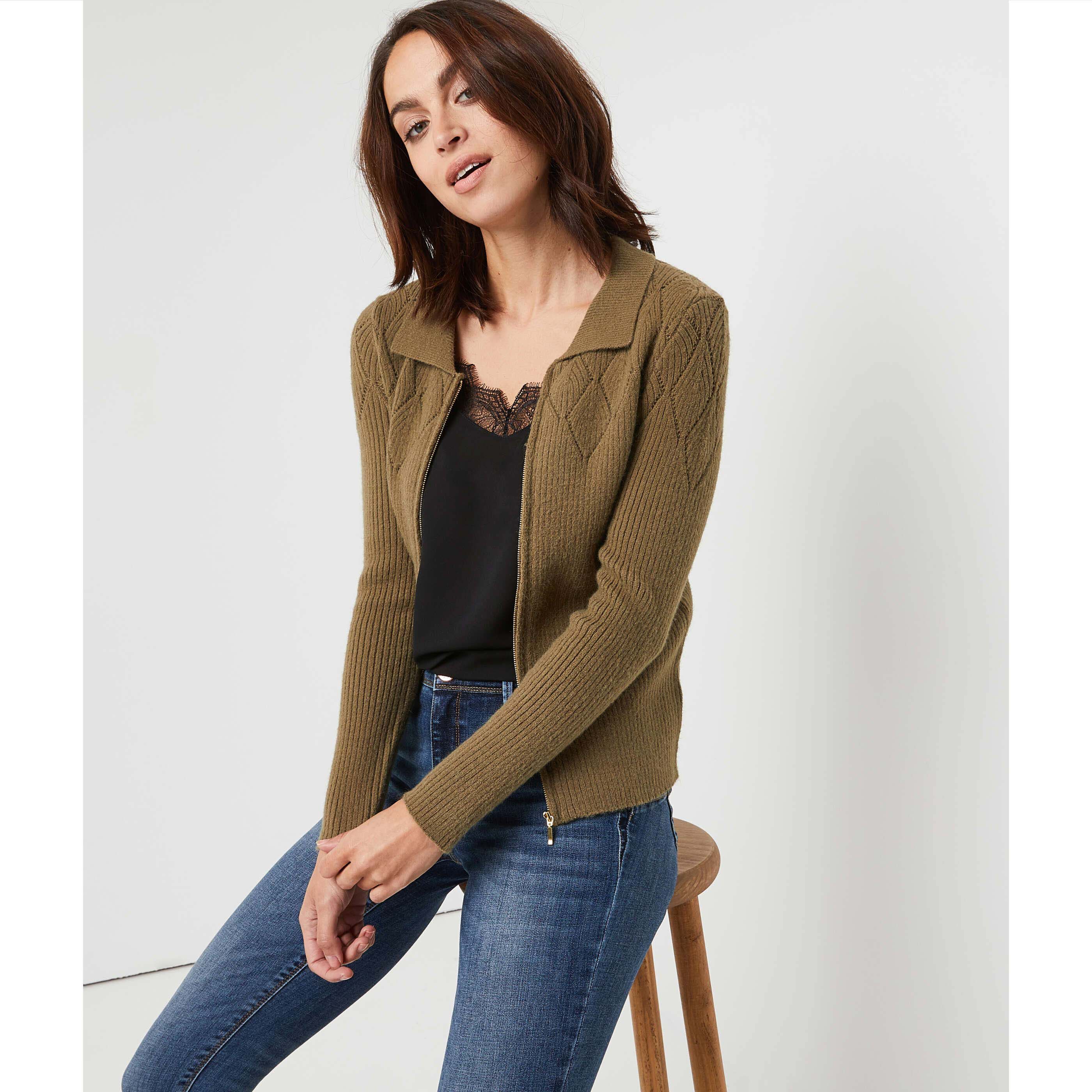 Gilet long zippé new arrivals femme