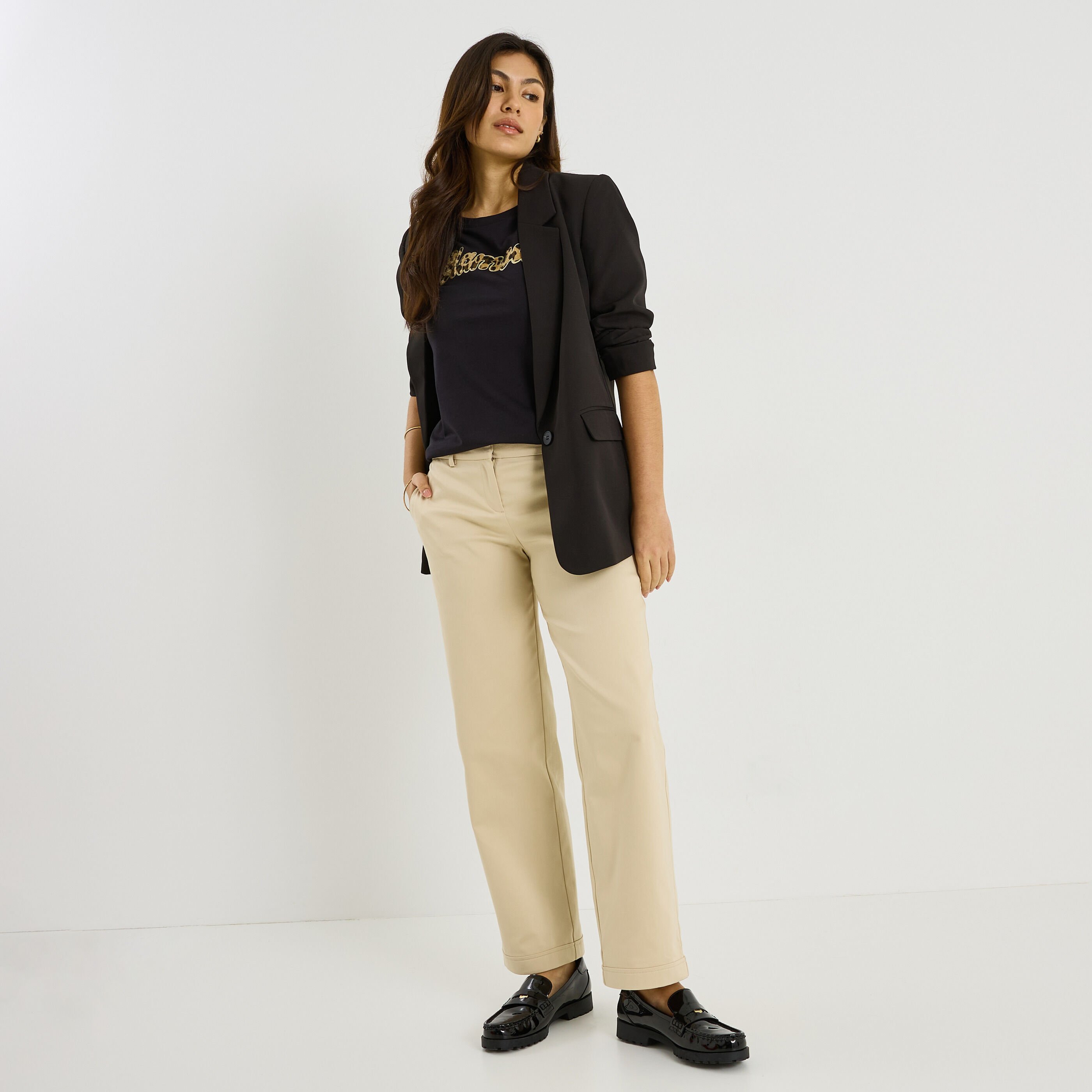 T-shirt message imprim&eacute; l&eacute;opard femme