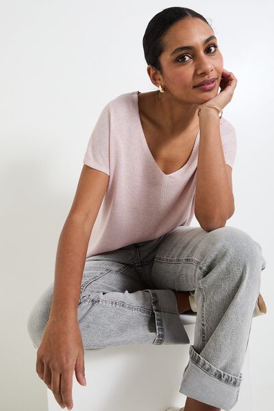 Pull manches courtes femme