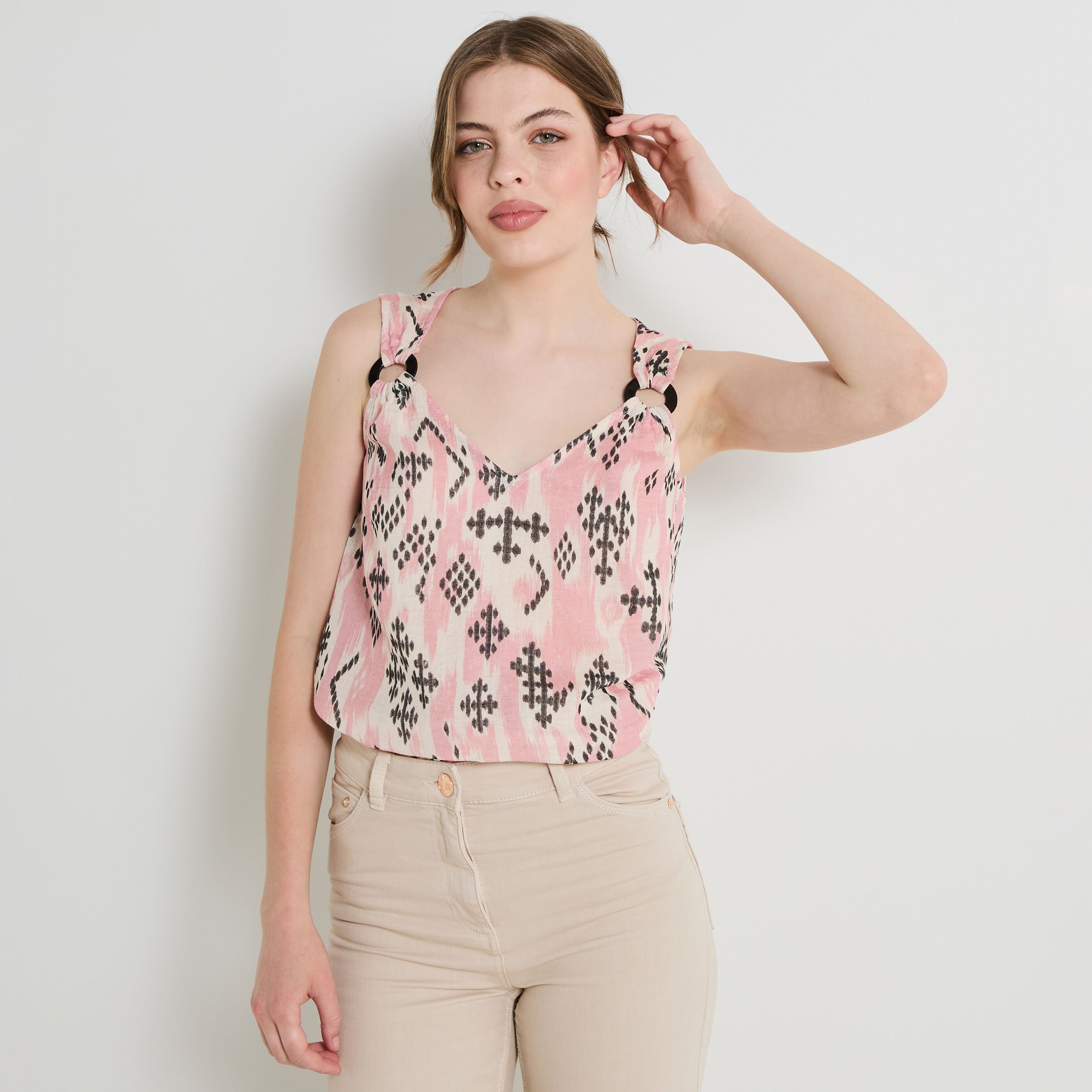 D&eacute;bardeur imprim&eacute; femme