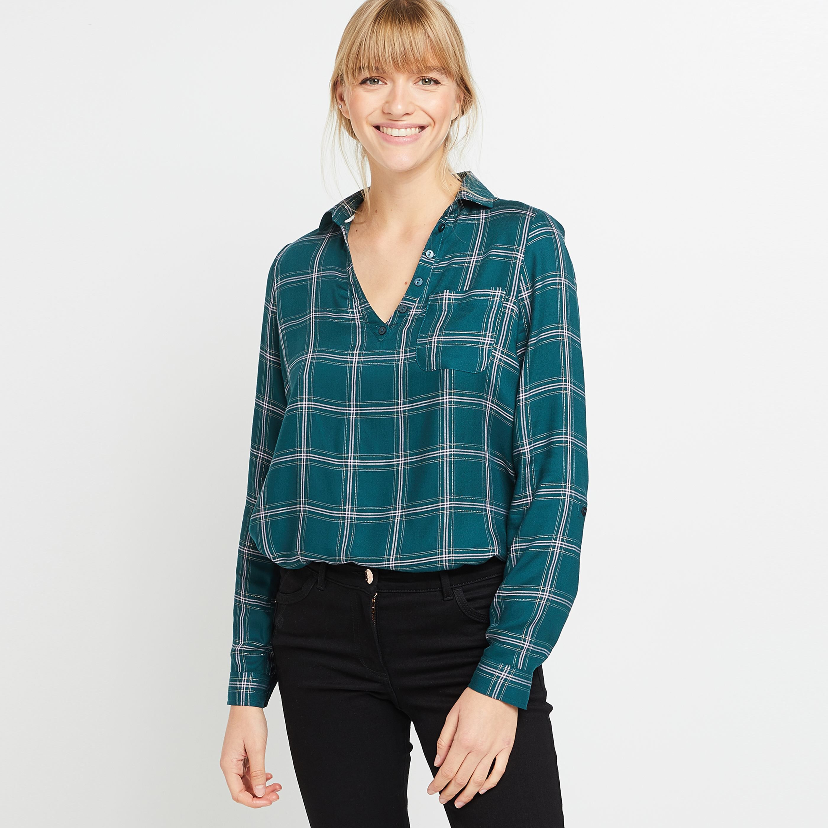 Blouse discount a carreaux